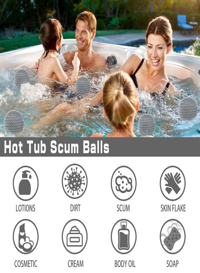 JULMELON Hot Tub Scum Absorber, 4 Pack Spa & Pool Scum Eliminating Balls Reusable Hot Tub Oil Absorbing Sponge Washable Scum Floating Filter to Keep Water Clear for Pool Bath Hot Tub Accessories(Gray) - Image 3